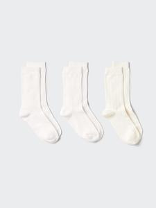 Носки с вязкой «кроше» (3 пары) Uniqlo, 00 white