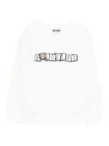 Толстовка с логотипом Moschino Kids, белый