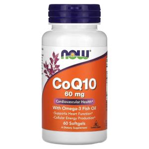 Добавка NOW Foods CoQ10, 60 мг, 60 мягких таблеток