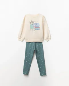 Комплект из флиса с рисунком Sfera, зеленый