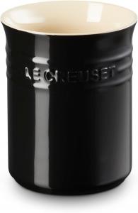 Керамическая кастрюля Le Creusetс половниками, 1,1 литра, глянцево-черная