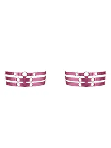 Комплект Melusina из двух подвязок с кольцом и ремешком Bordelle, розовый