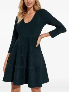 Платье мини с V-образным вырезом Needle & Thread, зеленый