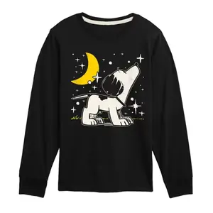 Футболка с длинным рукавом и принтом «Снупи Старз» в стиле 50-х годов для мальчиков 8-20 лет Licensed Character, черный