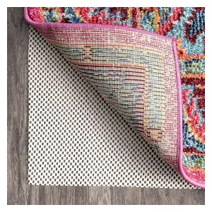 Нескользящий белый коврик Nuloom, 61x366 см