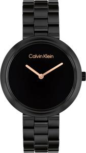 Женские часы Calvin Klein CK Pure - 35 мм, 2 часа, кварцевые, тонкие - керамический браслет - элегантные, стильные - премиум-класса - подарок для нее, Black
