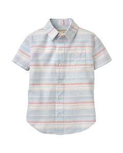 Hope & Henry Льняная рубашка с коротким рукавом, синий