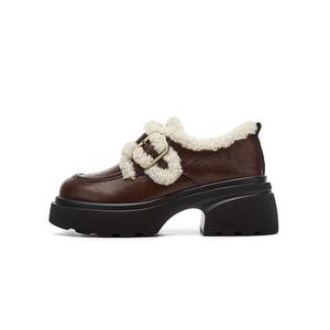 DAPHNE Женские туфли на платформе с массивным каблуком красно-коричневые, цвет Red Brown