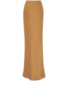 Шелковая юбка макси Saint Laurent, нейтральный