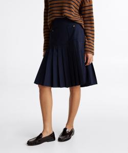 Стильная шерстяная плиссированная юбка миди