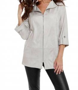 Длинная куртка из микрофибры серого цвета ANGEL