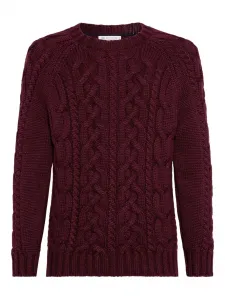 Свитер косой вязки Brunello Cucinelli, красный