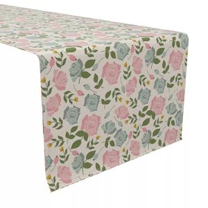 Настольная дорожка, 100 % хлопок, 16x90 дюймов, узор «Летняя роза».