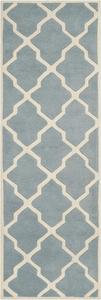 Ковер-дорожка handmade safavieh chatham collection blue/ivory cht735b handmade trellis premium wool, 69 x 275 см