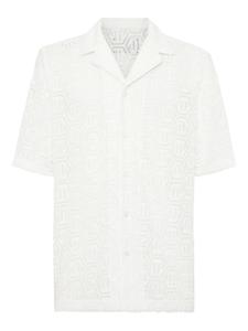 Philipp Plein жаккардовая рубашка с монограммой, белый