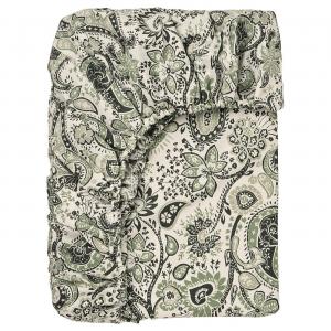 Простыня на резинке, зелено-белая, 140х200 см Rodgersia IKEA