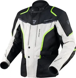 Мужская мотоциклетная куртка REBELHORN Hiker III. Прочные материалы. Защита локтей и плеч из мембраны Reissa. Вентиляционные карманы. Светоотражающие элементы, Black / grey / fluorescent yellow