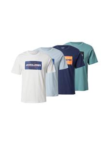 JACK & JONES Футболка 'JJCOLE' в цветах Navy, Pastel Blue, Jade, White