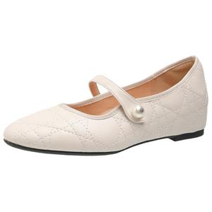 City camel Белые женские балетки Мэри Джейн, цвет White