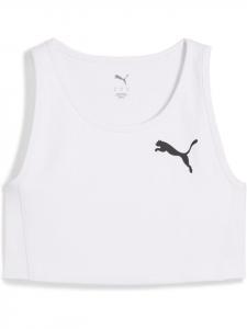 Спортивная футболка "W CROSS THE LINE CROP Top 3.0" белого цвета Puma