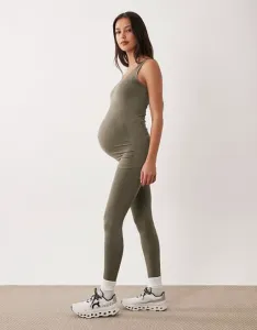 Цветные бесшовные леггинсы цвета хаки Mamalicious Maternity