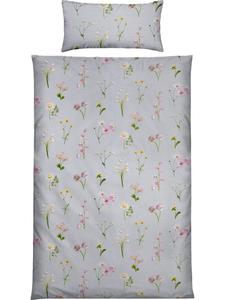 Постельное белье из сирсакера светло-серого цвета Erwin Müller, 155 x 200 + 80 x 80 см