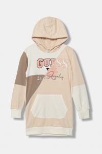 Детское хлопковое платье Guess, бежевый