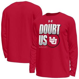 Мужская футболка с длинным рукавом Utah Utes March Madness Unity красного цвета Under Armour