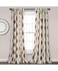 Оконные шторы Mid Century Geo с фильтрацией света Lush Decor, бежевый