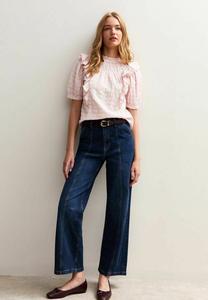 Блуза New Look CHECKED FRILL TRIM , Pink Pattern/Mottled Pink