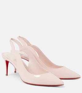Туфли-лодочки Hot Chick Sling 70 из кожи с открытой пяткой Christian Louboutin, цвет poupee/lin poupee