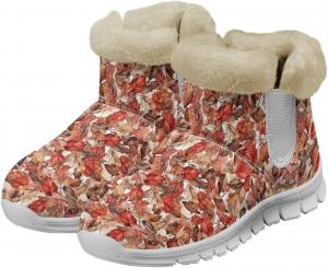 Женские зимние снежные ботинки Удобные теплые ботильоны на щиколотку Противоскользящие для активного отдыха, походов, велосипедных поездок Размер 36-45 Quxjehoe, Dead Leaves
