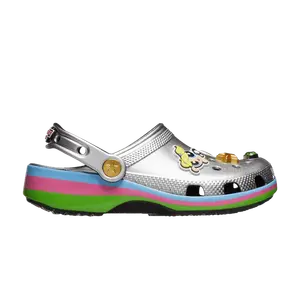 Кроссовки Crocs The Powerpuff Girls x Classic Clog Kids Metallic Silver, серебряный