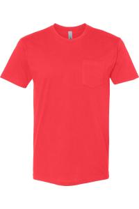 Футболка унисекс из хлопка Next Level с карманом, красный
