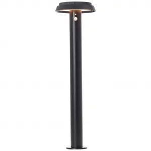 Блестящий уличный торшер с LED Alvero, 1 шт. Теплый белый светодиодный уличный торшер, солнечная батарея, 70 см, 500 лм, 3000 К, металл, черный Brilliant, черный