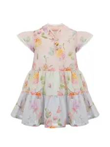 Платье с цветочным принтом Lapin House, розовый