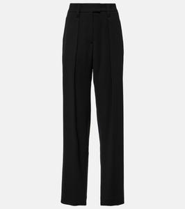 Широкие брюки из габардина с высокой посадкой Brunello Cucinelli, синий