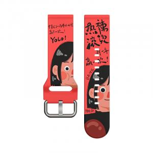 Ремешок Xiaomi Red Beige Совместимость Силикон Материал CHENSONG, Яркий принт белый