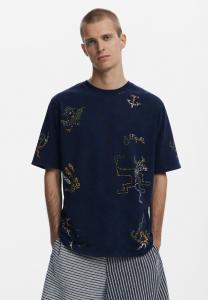 Футболка с принтом Desigual, синий