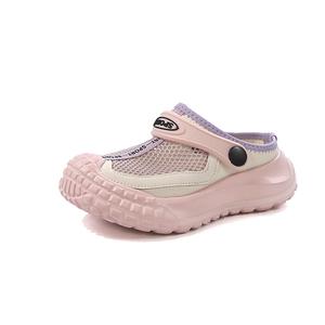 Детские сандалии с низким верхом, нескользящие, износостойкие, дышащие, увеличивающие рост SHIBU, розовый