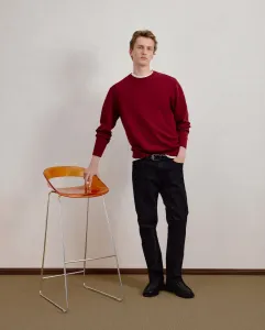 Мужской базовый джемпер с круглым вырезом Dustin, бордовый