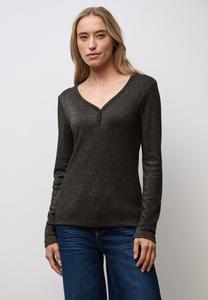 Топ Street One Long sleeved top, Braun/Dark Brown