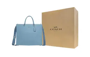 COACH Сумка-шоппер из холста с кожаной отделкой