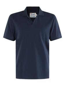 Льняная рубашка поло MC2 Saint Barth, синий