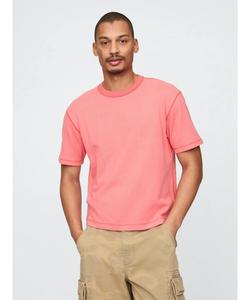 Футболка укороченная плотная с коротким рукавом унисекс GAP, розовый