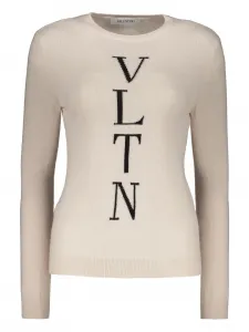 Свитер с логотипом в технике интарсия Valentino Garavani, белый