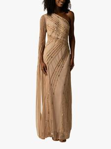 Макси-платье kalina с пайетками на одно плечо Raishma, цвет Nude