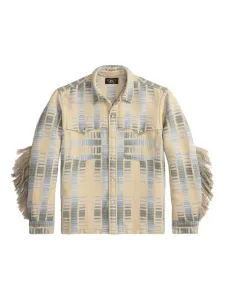 Полосатая рубашка с бахромой Ralph Lauren RRL, бежевый