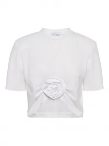Топ, украшенный розами Ana Radu, белый