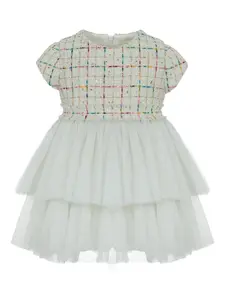 Твидовое платье с пайетками Lapin House, белый